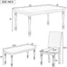 French Style 6-Piece Dining Table Set with Bench, Gray
