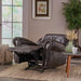 Brown Bonded Leather Gliding Recliner