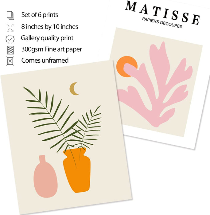 Boho and Matisse Wall Art Set