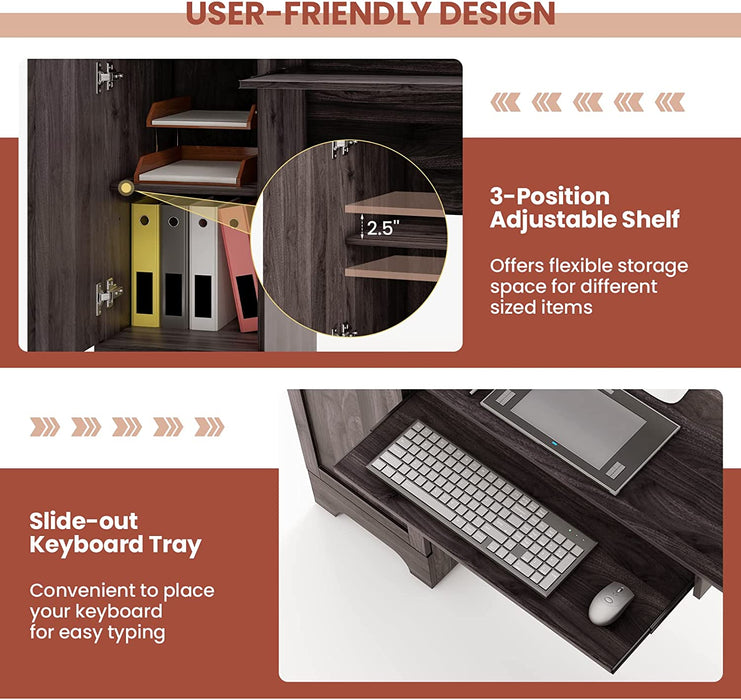 L-Shaped Desk with Storage & Keyboard Tray