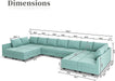 Modular U-Shaped Sofa with Sleeper and Storage