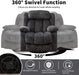 Massage Swivel Rocker Recliner Chair, Grey