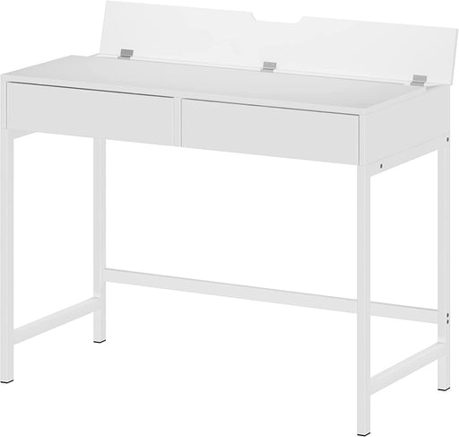 Modern Simple White Desk with 2 Drawers