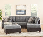 Dark Grey Microfiber Sectional Sofa Set