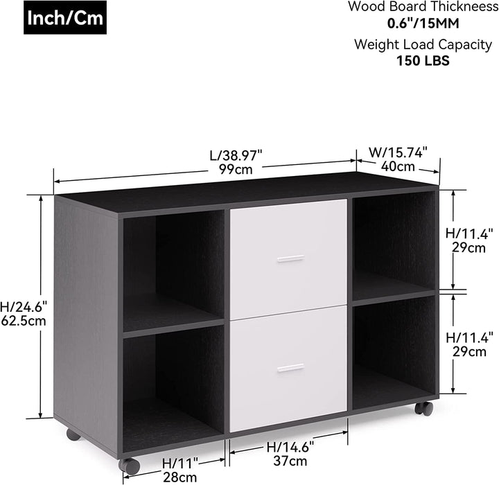 Home Office File Cabinet with Open Shelves