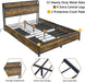 Full Storage Bed Frame with LED Lights, 4 Drawers