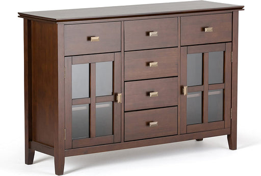 Contemporary Russet Brown Pine Wood Sideboard Buffet