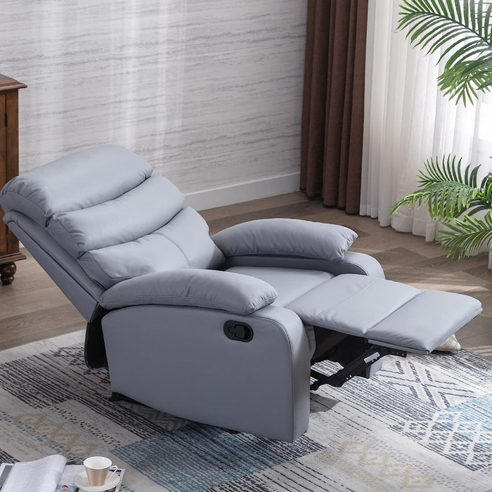 Light Gray Manual Microfiber Technology Recliner