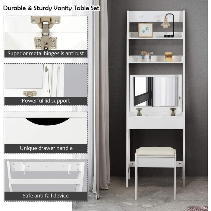 3-In-1 Vanity Set with Flip Top Mirror