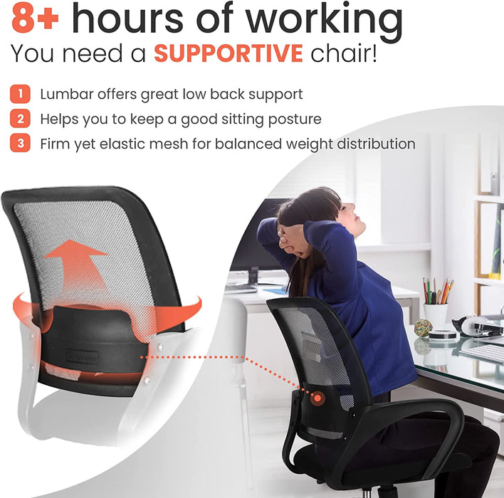 Ergonomic Black Mesh Office Chair with Lumbar Support