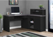 L-Shaped Desk with Hutch and Set-Up Option, Black