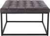 28-Inch Square Ottoman with Metal Base