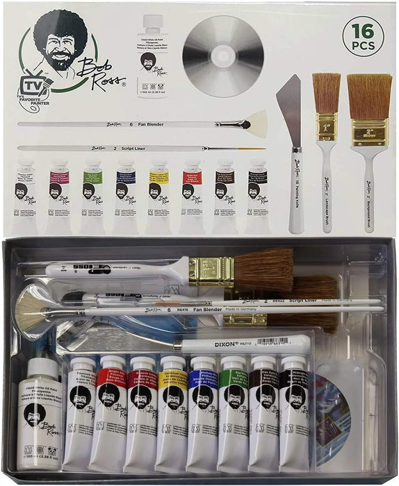 Bob Ross Landscape Brush Set Oil Based Paint Tools and The Best of