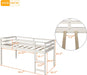 Twin Loft Bed with Rolling Desk/Shelf/Guardrail