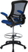 Blue Mesh Drafting Chair with Adjustable Footrest