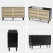 Black Rattan 6-Drawer Tall Dresser for Bedroom