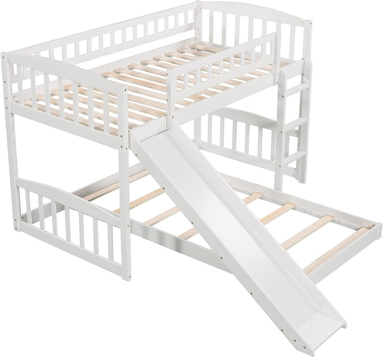 Low Twin over Twin Bunk Bed with Slide