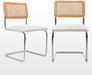 White Rattan Mid-Century Chairs