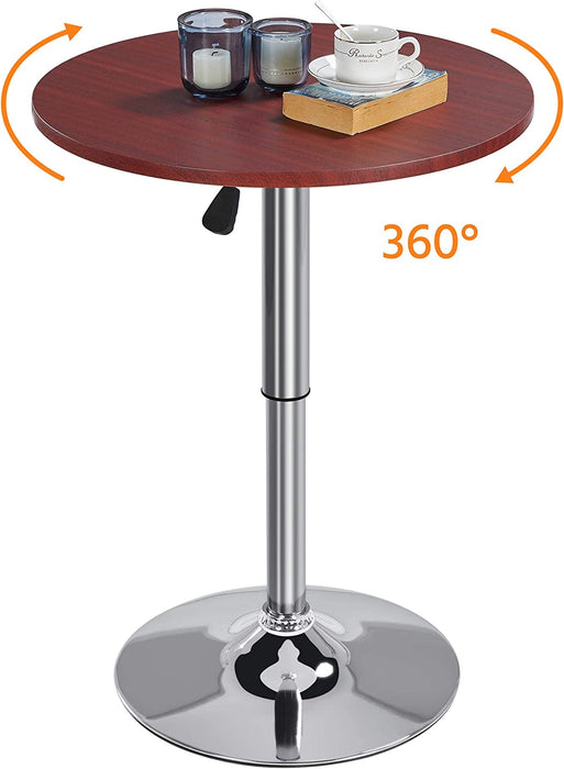 Round Pub Bar Table with Adjustable Height