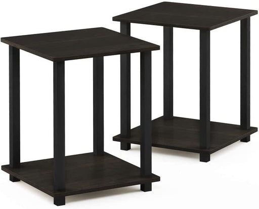 Simplistic Espresso/Black End Tables Set of 2