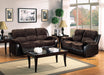 Resonance 83" Microfiber Double Reclining Sofa, Dark Brown