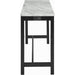 Blue Velvet Bar Table with 3 Stools, Faux Marble