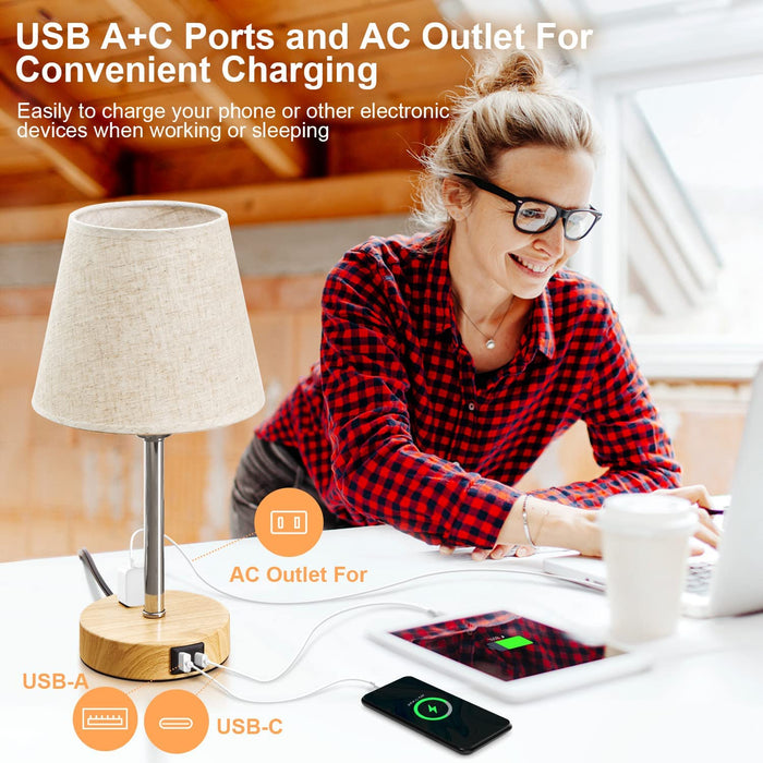 Set of 2 Minimalist USB Touch Table Lamps