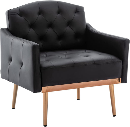 Modern Tufted Accent Chair with Gold Legs