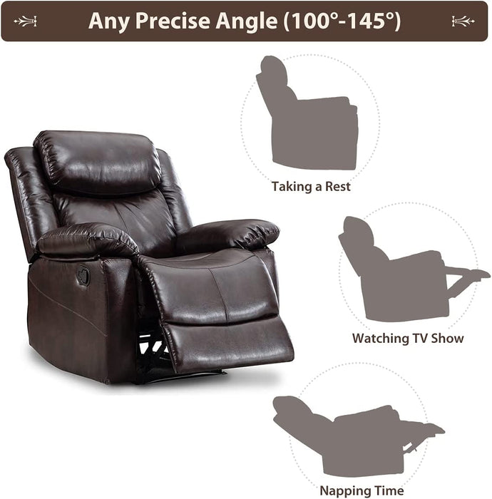 Leather Manual Recliner Chair for Living Room