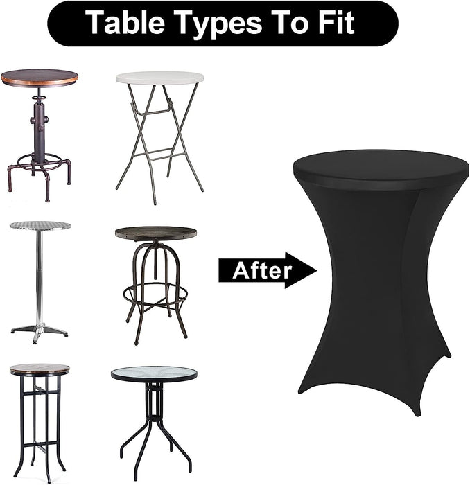 Spandex Black Table Cover for Cocktail Table