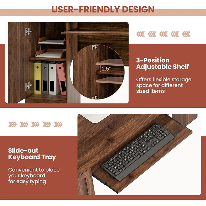 L-Shaped Desk with Storage & Keyboard Tray