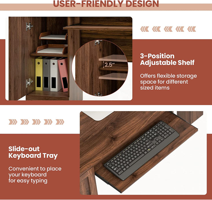 L-Shaped Desk with Storage & Keyboard Tray