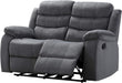 Modern Fabric 3Pcs Reclining Set for Living Rooms Upholstered Manual Motion Couches Sofas, 2 SEAT, Gray