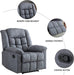 Classic Manual Recliner Chair, Padded Oversized Sofa