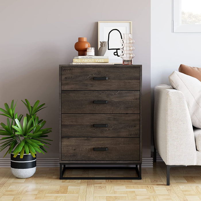 Chest of Drawers, Dark Brown, Wood, Easy Assembly