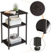Black Industrial Nightstand with Storage