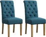 Blue Tufted Parsons Dining Chairs