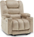 Beige Electric Power Recliner with Heat & Massage