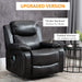 HOMCOM PU Leather Massage Recliner, Swivel Rocker Sofa, Black