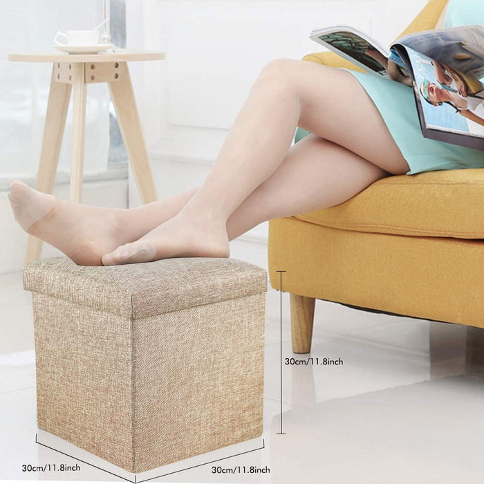 Memory Foam Ottoman with Storage and Folding Design