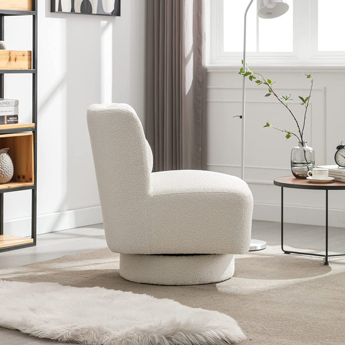 Comfy Ivory Swivel Chair for Any Room