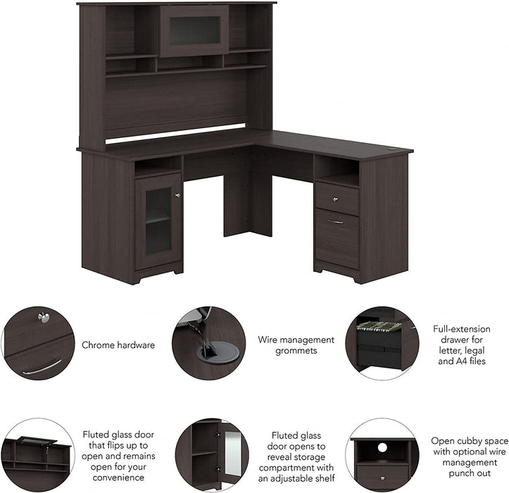 Cabot L Shaped Desk with Hutch