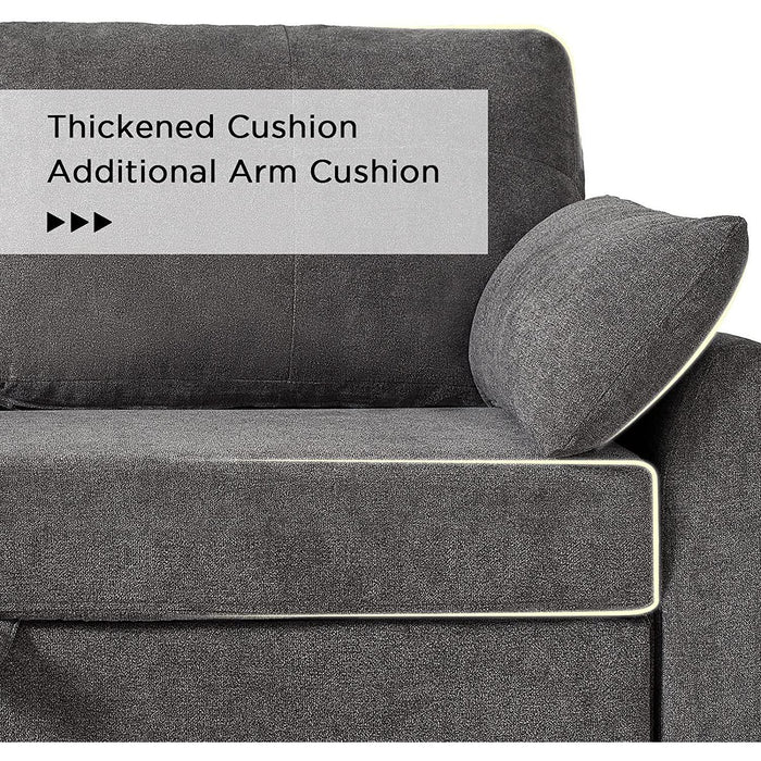 Gray Sectional Sleeper Sofa with Storage Chaise