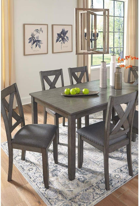 Gray Caitbrook Rustic 7-Piece Dining Set