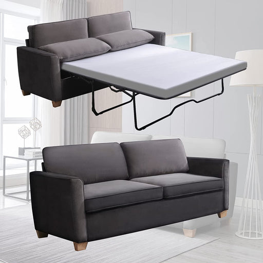 Full Size Velvet Sofa Bed with Mattress