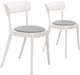 Armless Bistro Premium Plastic Dining Chair (Set of 2, White + Grey)