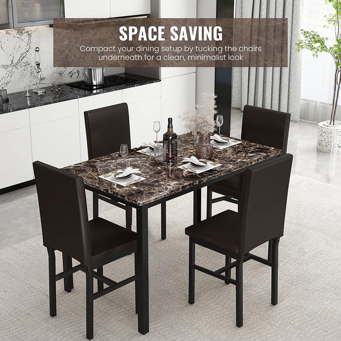 Faux Marble Dining Set, Small Spaces Kitchen, Black