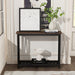 Black Farmhouse Console Table with Shelf for Entryway