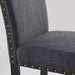 Gray Fabric Dining Chairs with Nailhead Trim, Set of 2