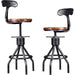 Rustic Industrial Adjustable Barstool, Set of 2